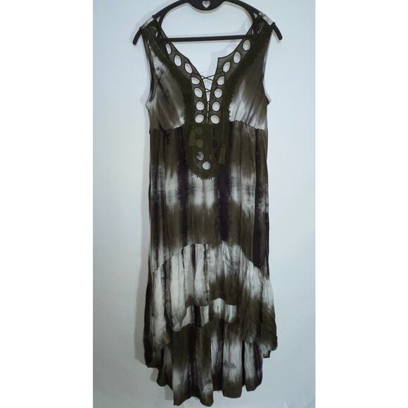 Venus Hi-Low Tie-Dye & Lace Dress - Women's Size‎ M -  Tiered, Flowy Boho Style - Picture 1 of 10